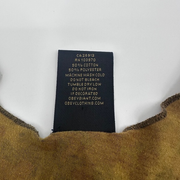 Obey Camoflouge Tank Top Womens M Lightweight Racer Back Green Brown Logo - Picture 4 of 6